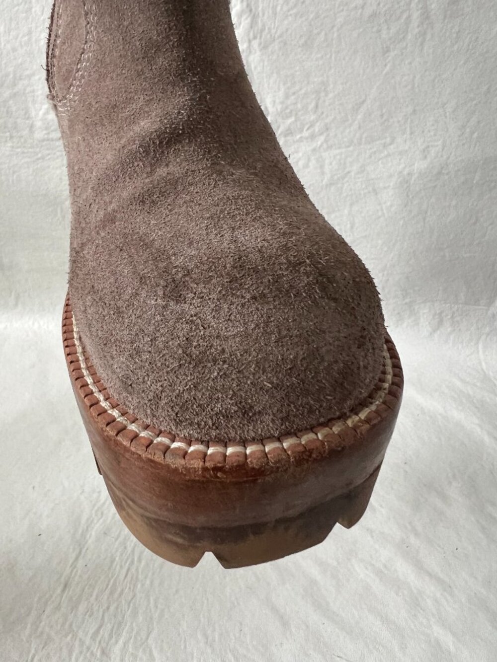Free People x Jeffrey Campbell boots Preston 7 platform ankle taupe beige suede - Picture 12 of 14